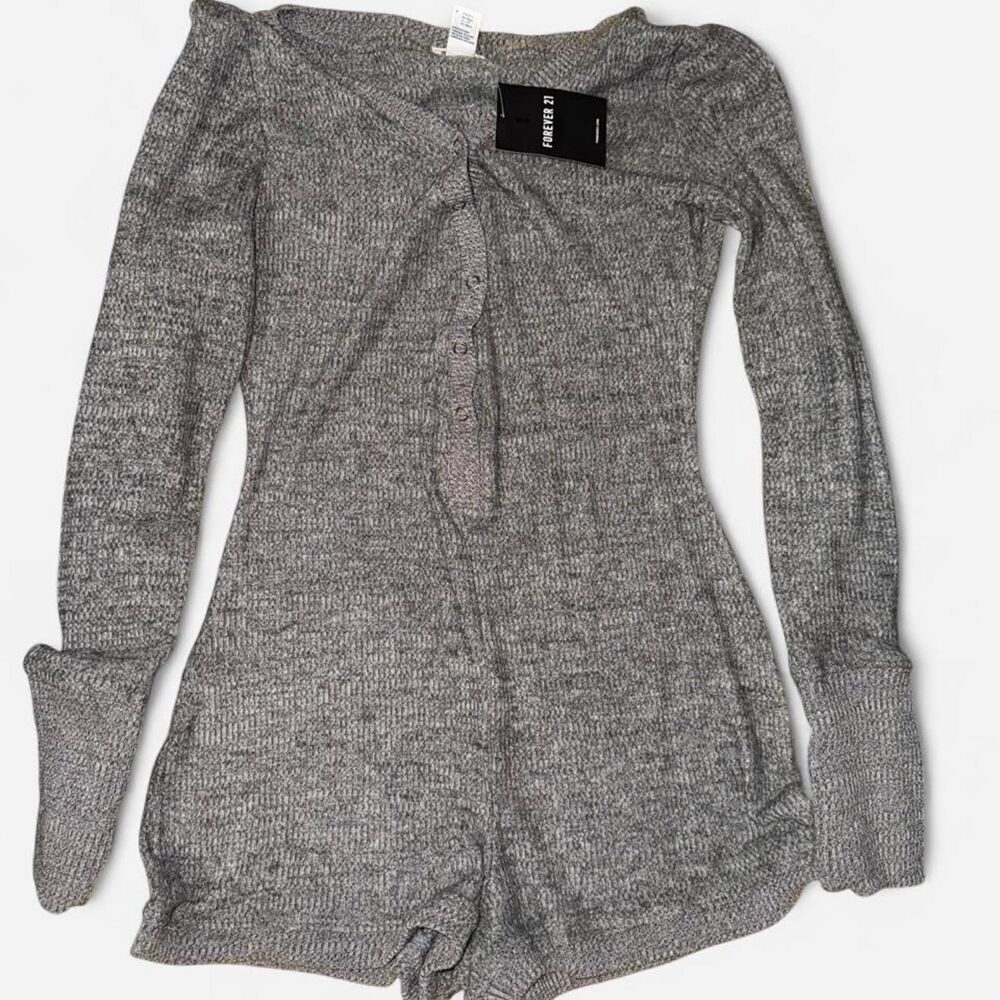 Forever-21 Women's Grey Playsuit-romper